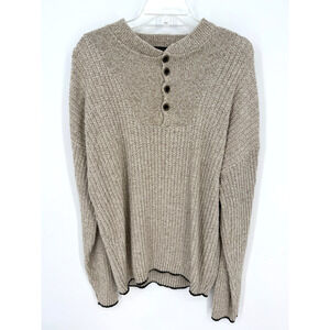Vintage Liberty Sweaters Size XL Mens Ivory Cable Knit Chunky Made in USA Button